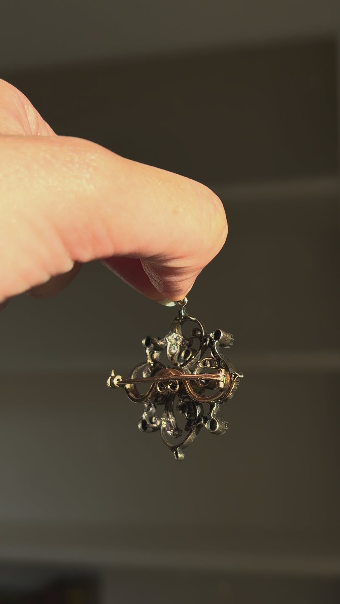 Pre-Art Nouveau “Spell” Brooch/Pendant with 1.88ct Diamonds