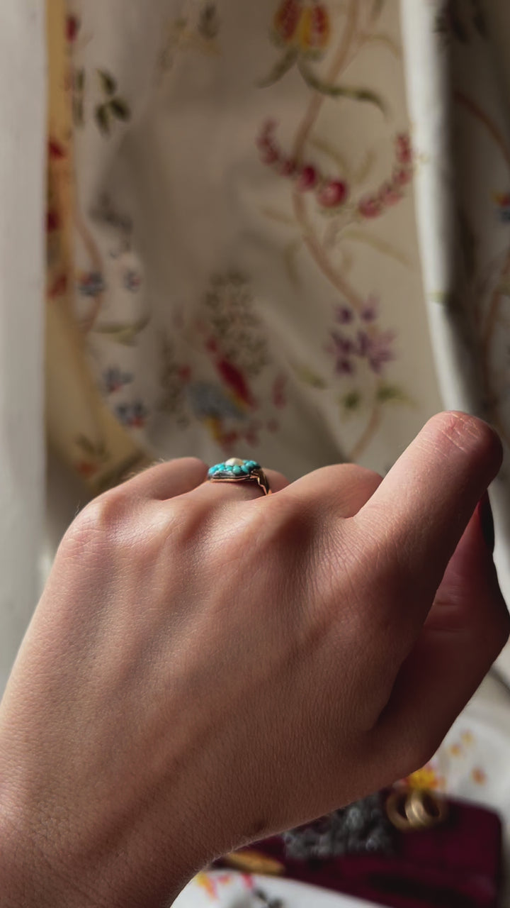 Exceptional Turquoise Shield Ring in 18ct