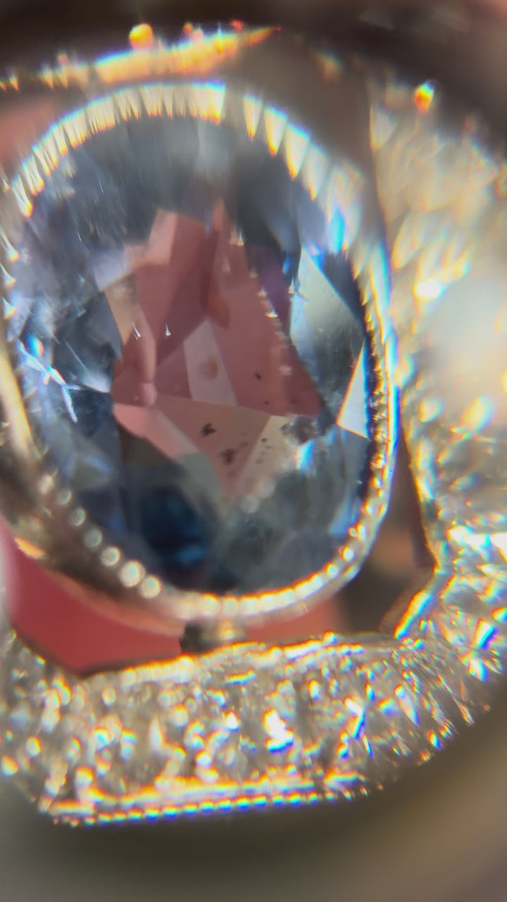 Rare 1930’s Post Deco Diamond and Sapphire Ring