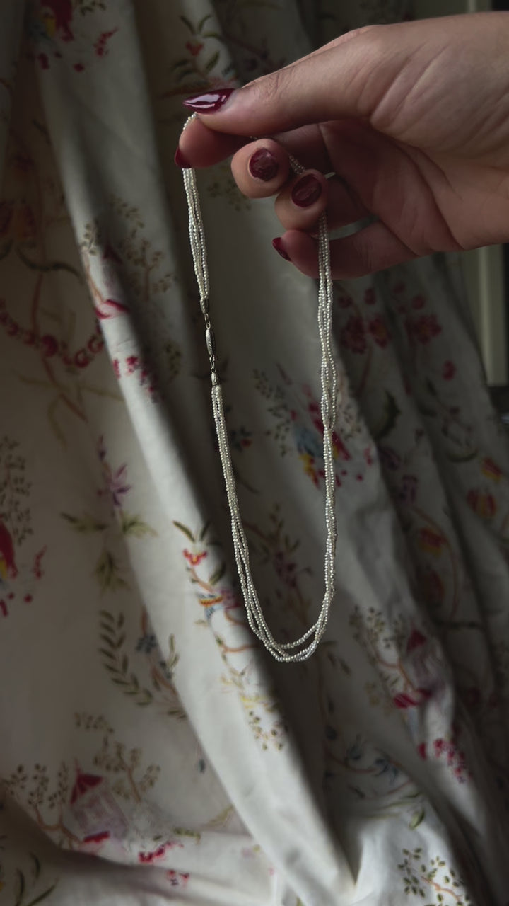 Delicate Three Strand Edwardian Pearl Collar