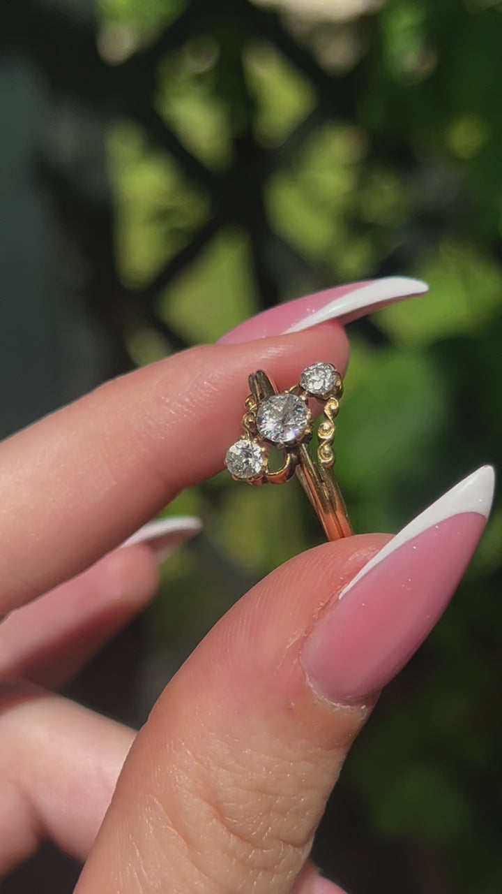 18ct Belle Epoque 3 Stone Diamond Ring