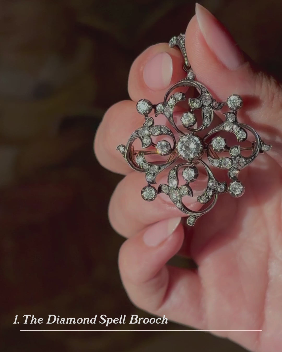 Pre-Art Nouveau “Spell” Brooch/Pendant with 1.88ct Diamonds