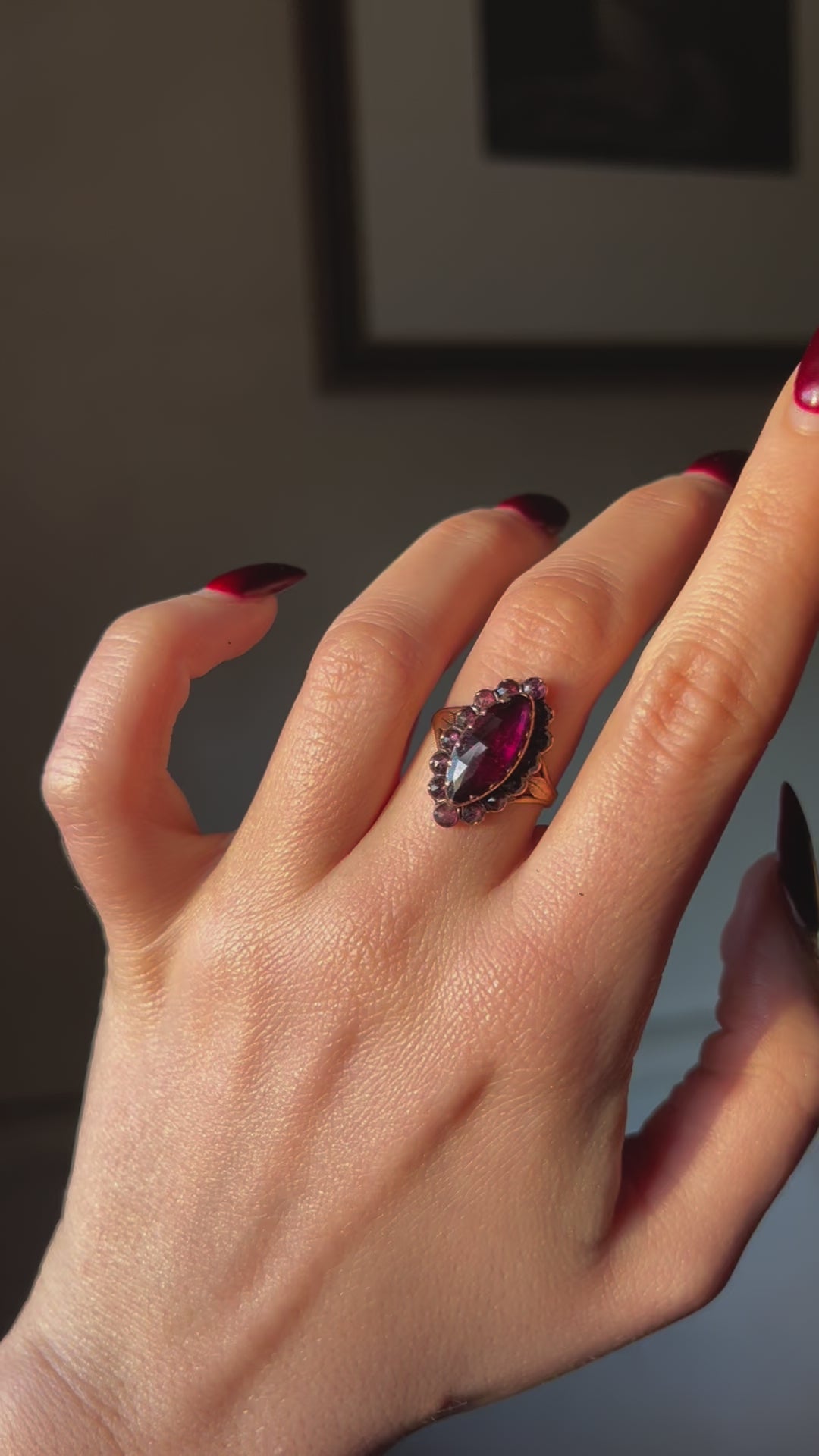 Napoleon III Period 18ct French Perpignan Garnet Ring