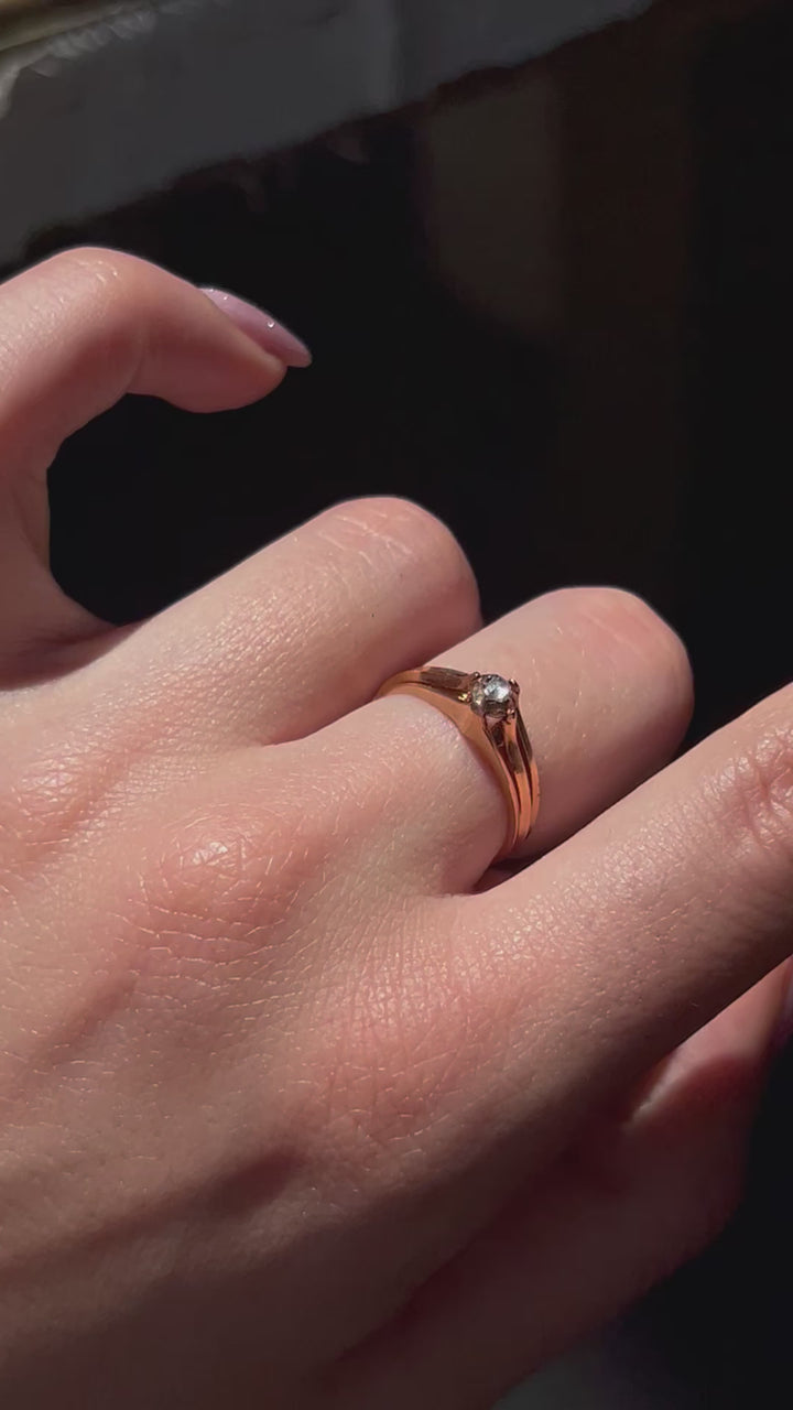 Napoleonic French Rose Cut Diamond Ring in 18ct