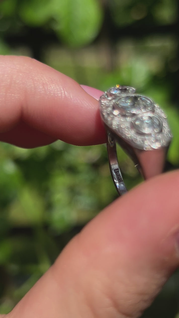 Outstanding Art Deco Three Diamond Band C. 1910