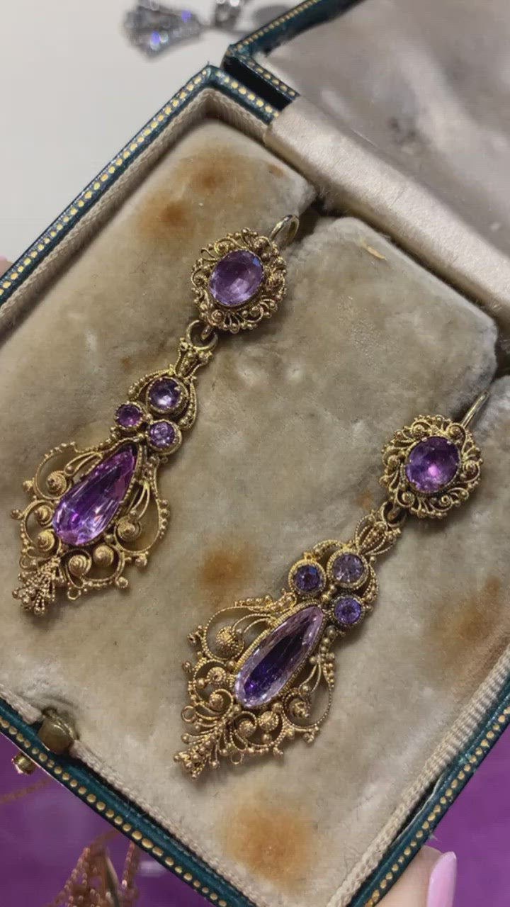 Exceptional Early 19th C Cannetille Earrings