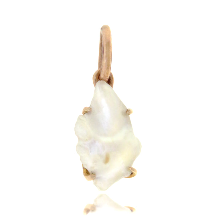 Amorphous Baroque Pearl Pendant in 14k