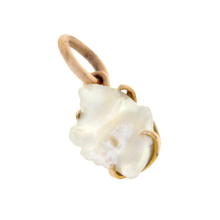 Amorphous Baroque Pearl Pendant in 14k