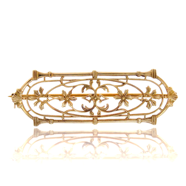 10k Dream Gate Bar Brooch