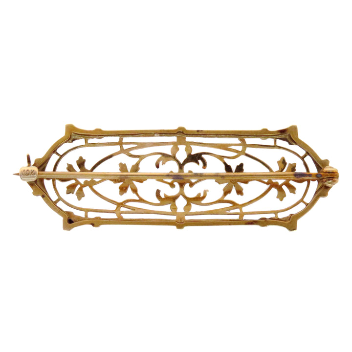 10k Dream Gate Bar Brooch