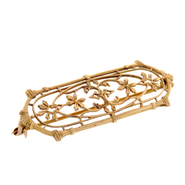 10k Dream Gate Bar Brooch