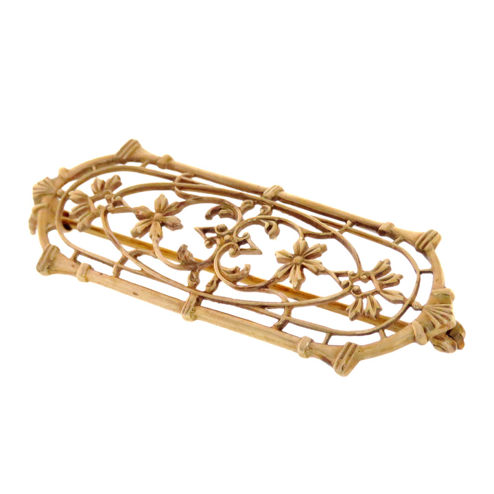 10k Dream Gate Bar Brooch