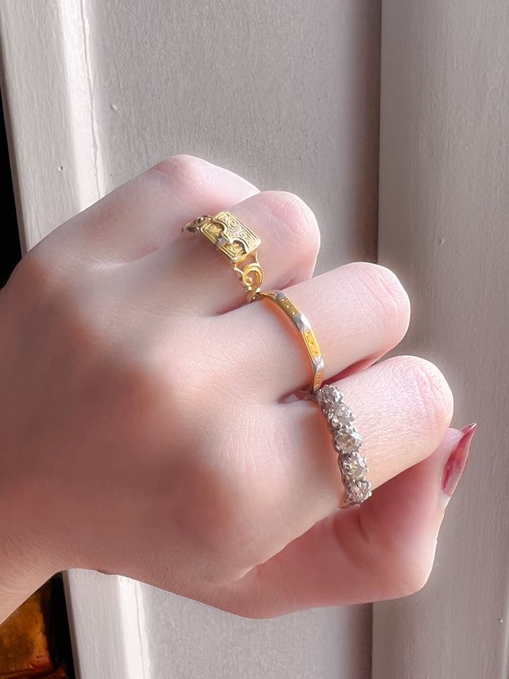 22k Octaband with Platinum Corners