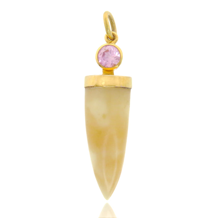 Pink Sapphire Set Fang Pendant