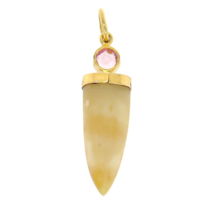 Pink Sapphire Set Fang Pendant