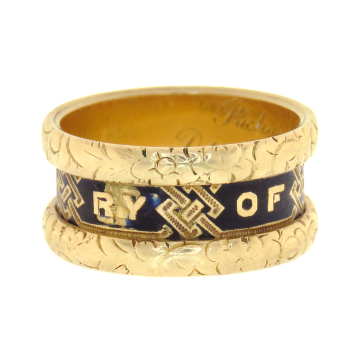 18k Memorial Band Honoring Richard Smith 1869