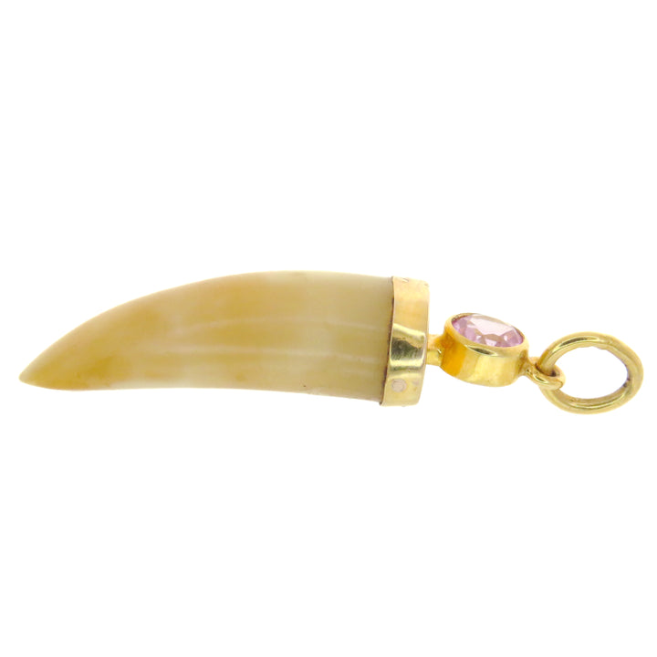 Pink Sapphire Set Fang Pendant