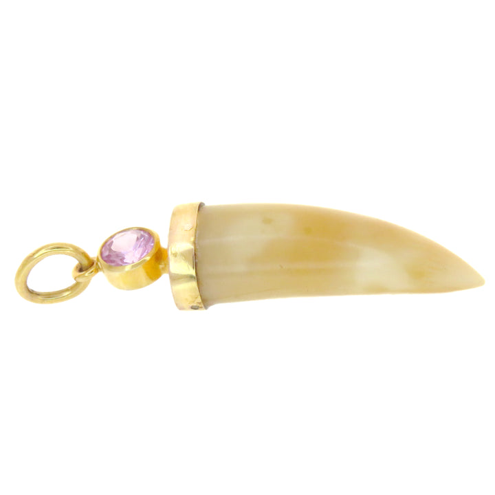 Pink Sapphire Set Fang Pendant