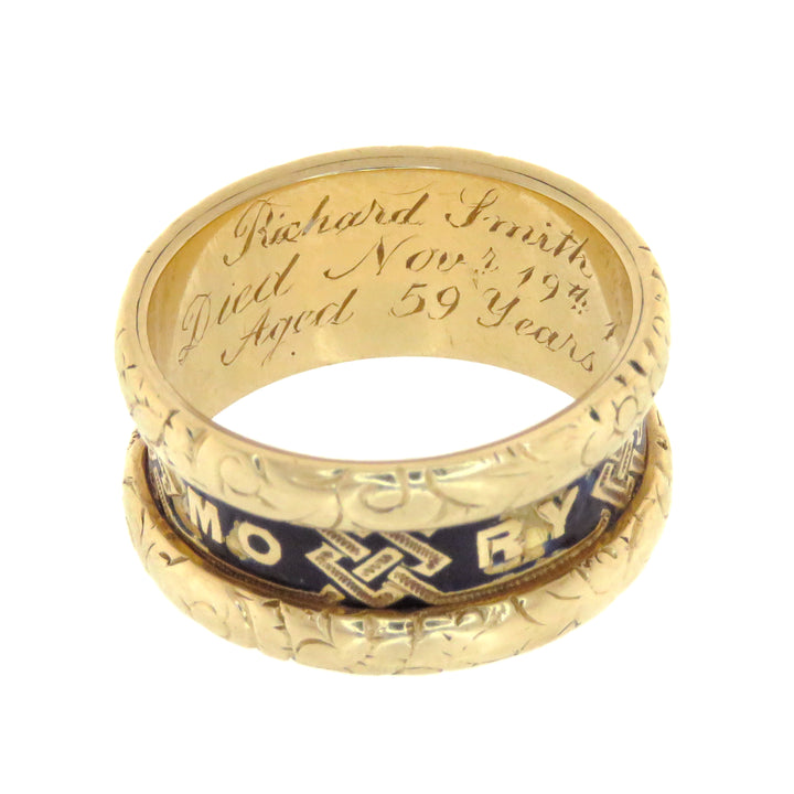 18k Memorial Band Honoring Richard Smith 1869