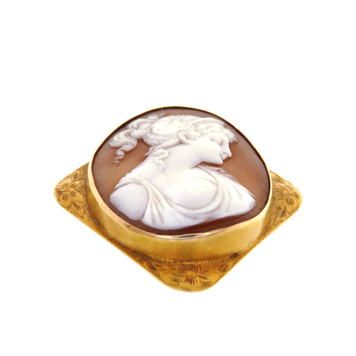 10k Victorian Cameo Brooch of Hera