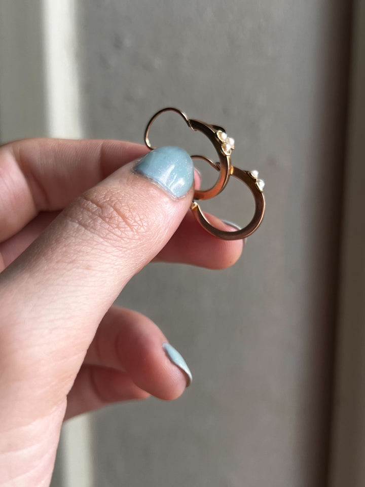 Extremely Rare Victorian 15k Pink Gold Clover Earrings