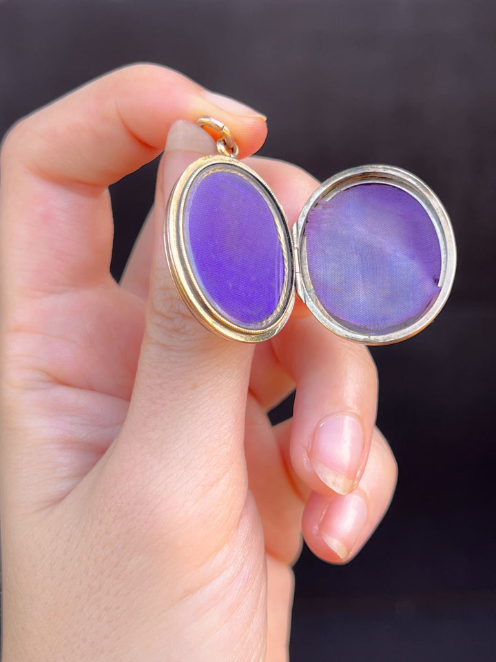 9k Back + Front Robin Locket Circa 1870