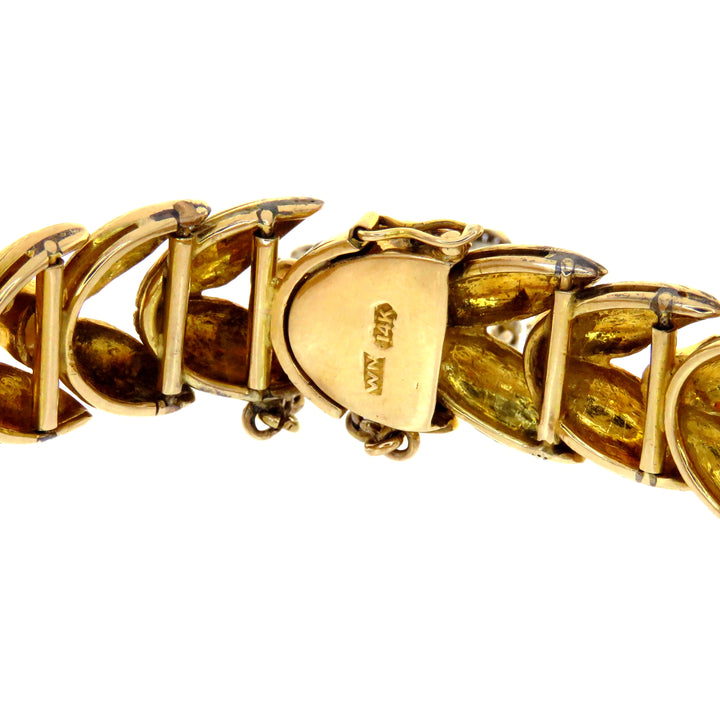 Magnificent Diamond and Pearl Bracelet with Laurel Design