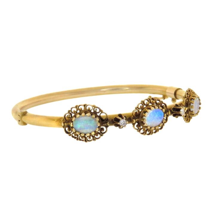Australian Opal & Diamond Bangle