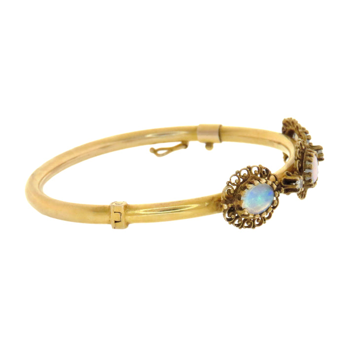 Australian Opal & Diamond Bangle