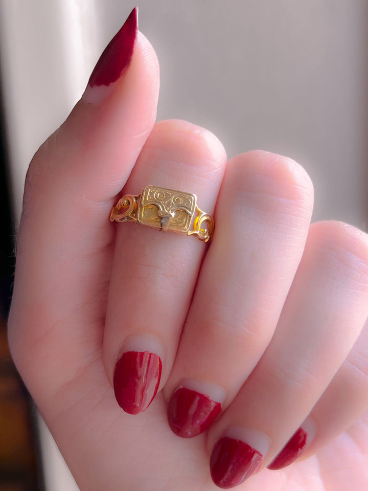 Outrageous 20k Gold Letter Ring c. 1870