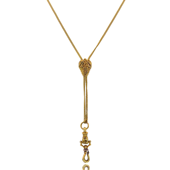 18ct Georgian Grape Slider With Screw-Top Gauntlet Glove Dog Clip