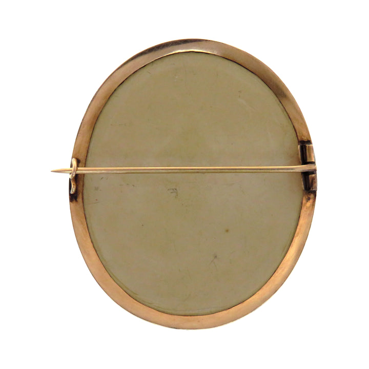 14k Set Soft Grey Lava Cameo Persephone Circa 1870