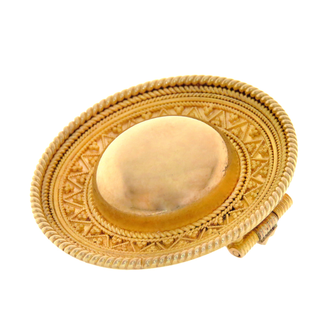 Etruscan Revival Brooch in 15k Attributed to Castellani   