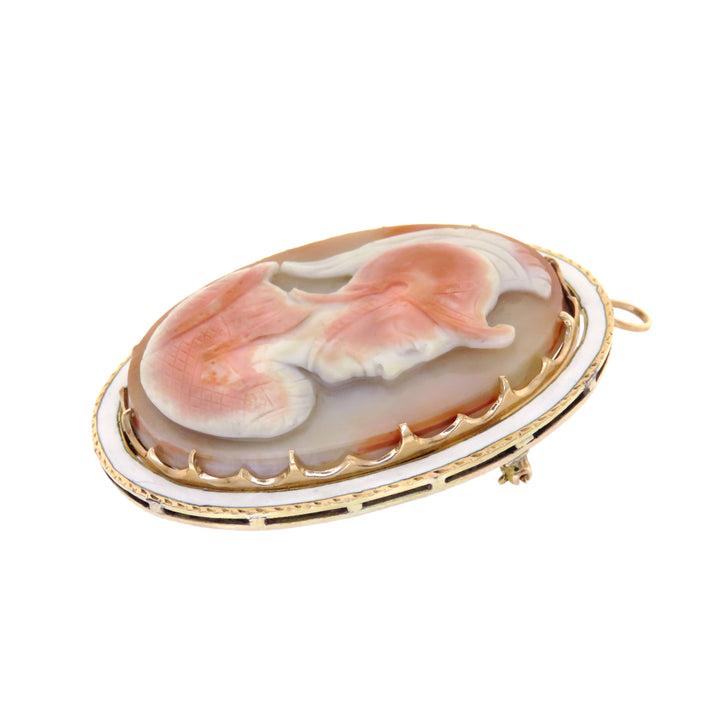 15ct Trojan Soldier Hardstone Cameo Brooch/Pendant