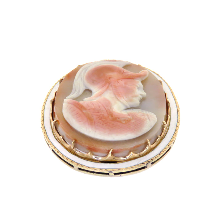 15ct Trojan Soldier Hardstone Cameo Brooch/Pendant