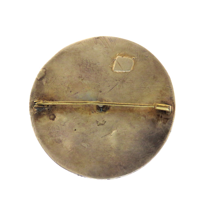 Fantastic Silver Over Austro-Hungarian Medallion Brooch +