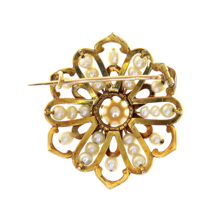 18ct Bosson Double Bracelet, Earrings, and Brooch Set in Original Box c. 1860