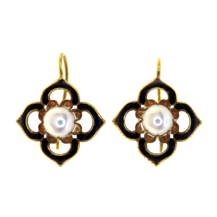 18ct Bosson Double Bracelet, Earrings, and Brooch Set in Original Box c. 1860