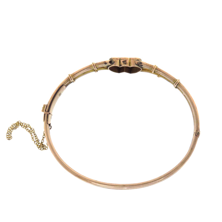 9k Pink Gold Double Pearl Heart Bracelet