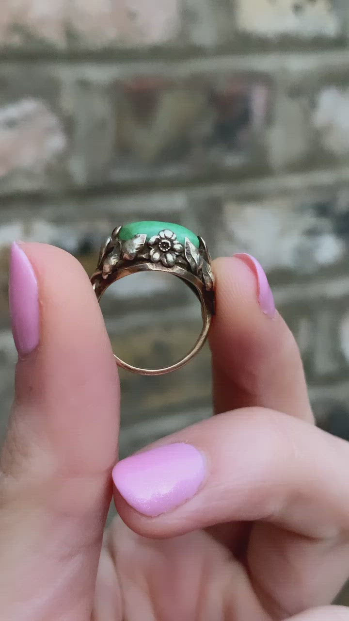 14k Jadeite Ring Circa 1920