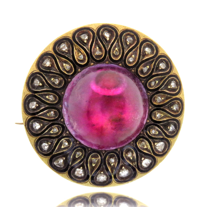 *Hold for M* Amethyst & Diamond Circle Brooch 1860