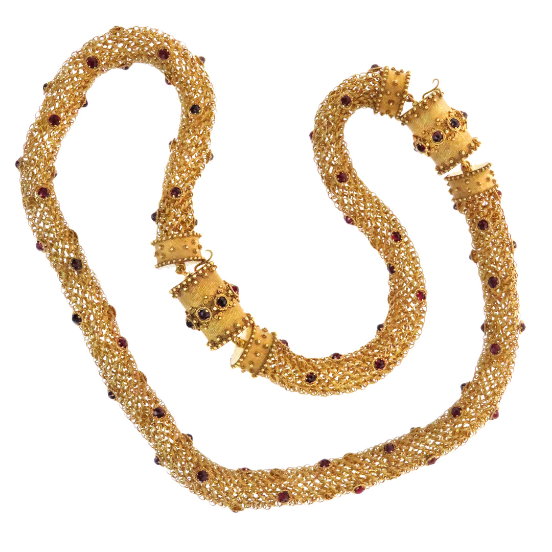 Outstanding Georgian Garnet Necklace 15k