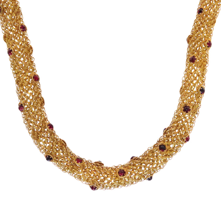 Outstanding Georgian Garnet Necklace 15k