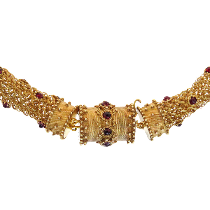Outstanding Georgian Garnet Necklace 15k