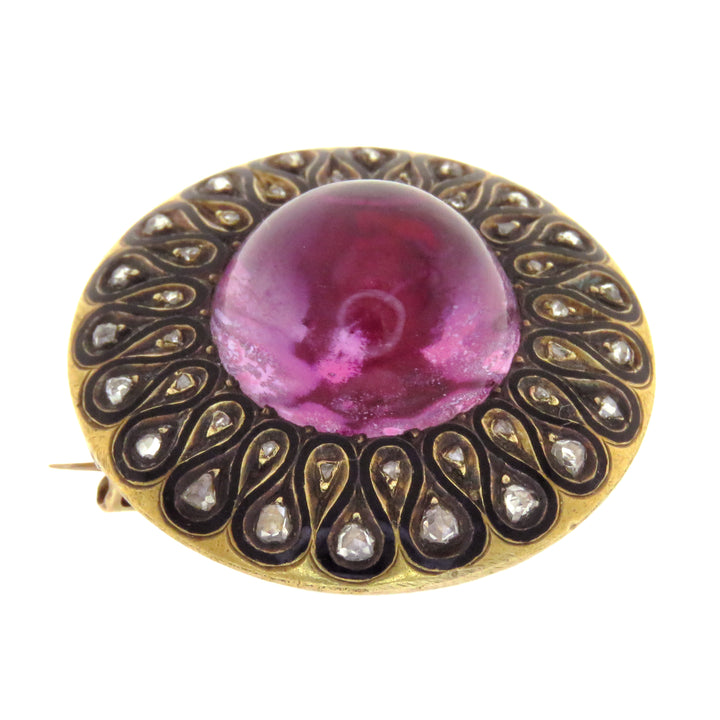 *Hold for M* Amethyst & Diamond Circle Brooch 1860