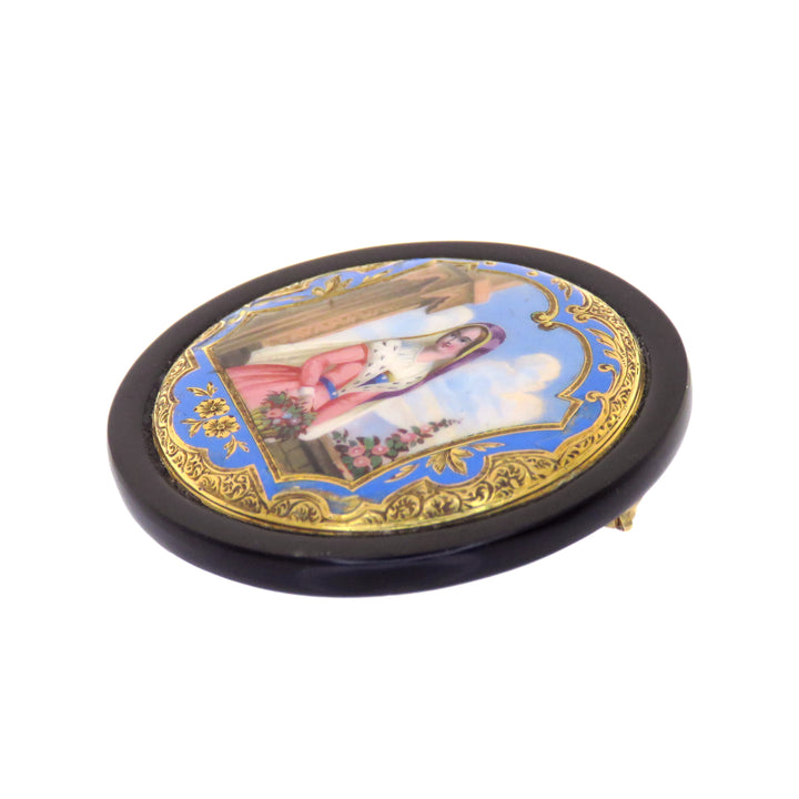 1840’s Renaissance Revival Portrait Brooch in 14k