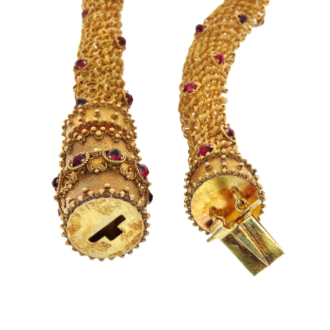 Outstanding Georgian Garnet Necklace 15k