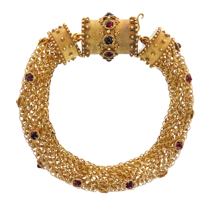 Outstanding Georgian Garnet Necklace 15k