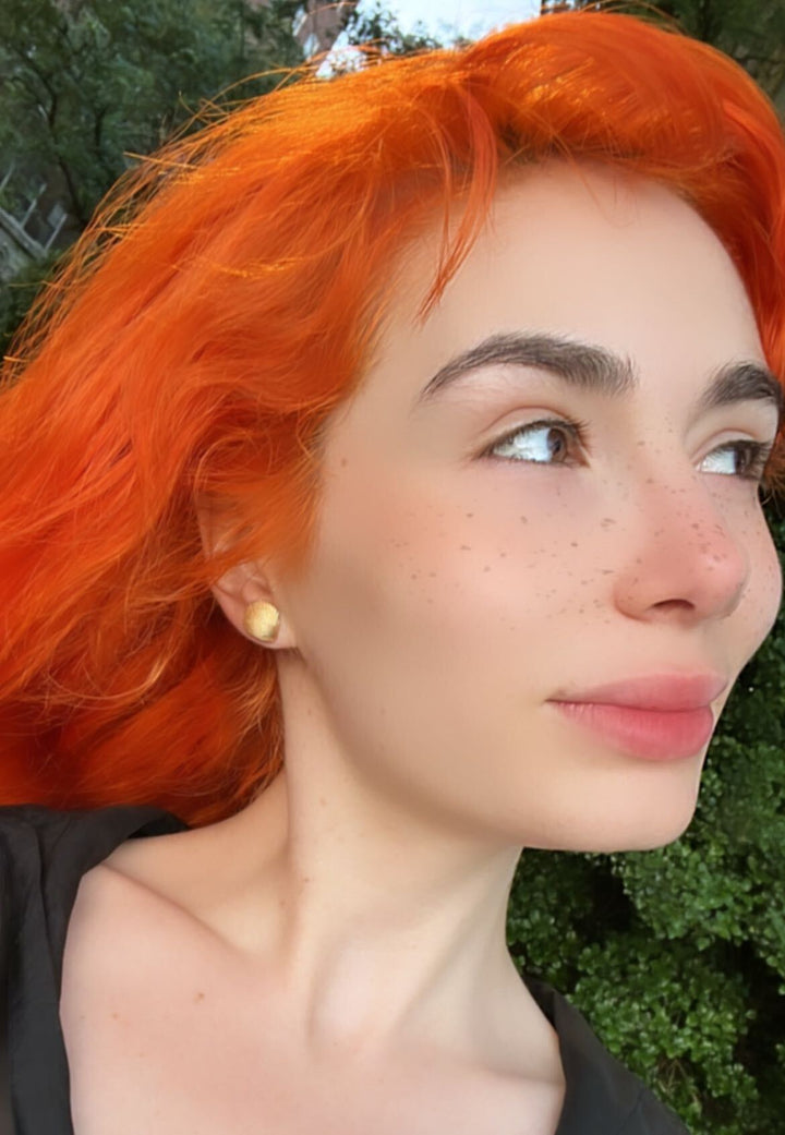 Precious 9k Shell Stud Earrings Circa 1980