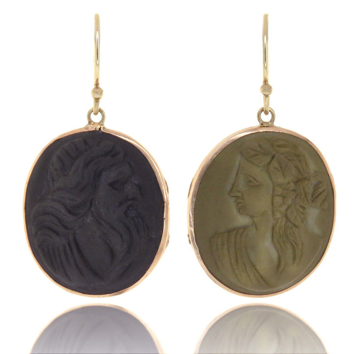 19th Century Lava Grand Tour Earrings